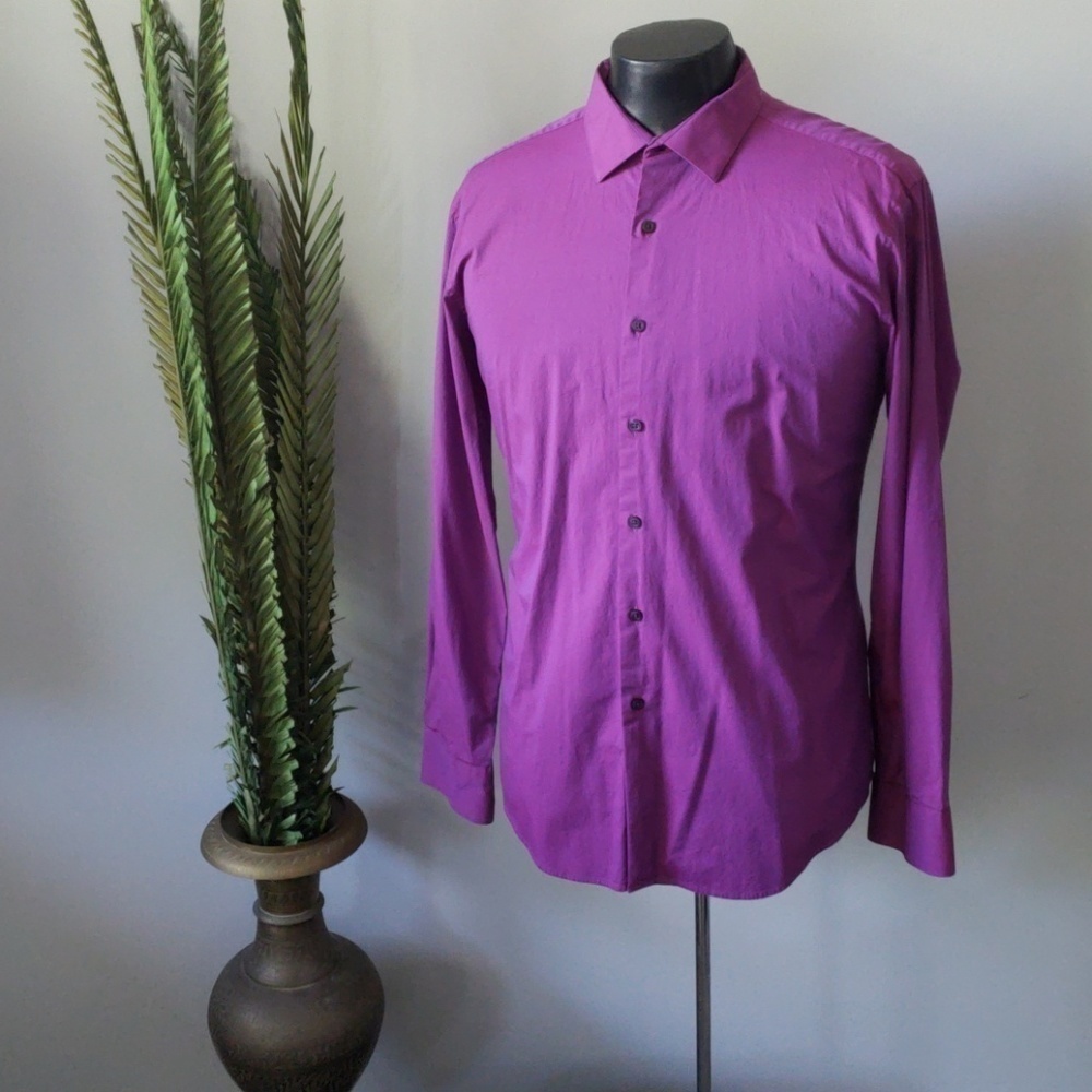 Alfani Slim Fit purple long sleeve dress shirt